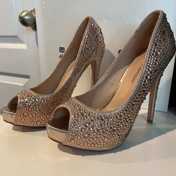 NWT Lauren Lorraine Candy Peep Toe Heels - Picture 3 of 10